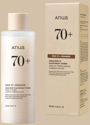 ANUA - Rice 70 Glow Milky Toner, 250ml - nawilżająco-rozświetlający tonik do twarzy - zdjęcie 2