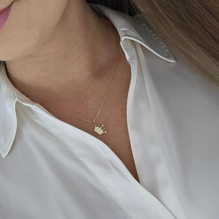 Leksusgold Złota zawieszka korona grawer pr.585 - zdjęcie 4