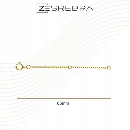 Zesrebra Przedłużka do łańcuszka bransoletki srebro pr S925 Złota 6cm uniwersalna - zdjęcie 5