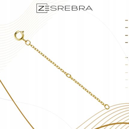 Zesrebra Przedłużka do łańcuszka bransoletki srebro pr S925 Złota 6cm uniwersalna - zdjęcie 3