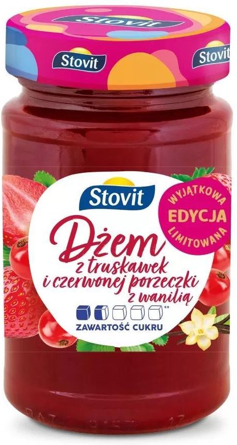 Zdjęcie Stovit Dżem Z Truskawek I Czerwonej Porzeczki Wanilią 260g - Niemcza
