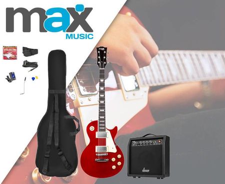 Gitara elektryczna GigKit w stylu LP ciemnoczerwona+ wzmacniacz+ dodatki - zdjęcie 3