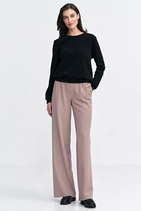 Bluza z dzianiny prążkowanej z długim rękawem - czarny - BL08 (kolor czarny, rozmiar 36) - zdjęcie 3