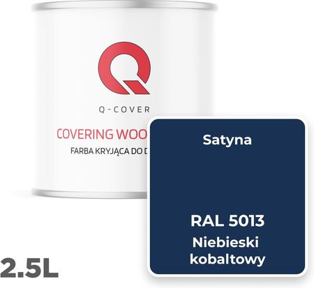 Q-Cover Farba Kryjąca Do Drewna Drzwi Osb Ral 5013 Niebieski Kobaltowy Satyna 2.5L - zdjęcie 2