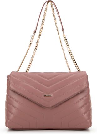 Damska crossbody na łańcuszku z ekoskóry różowa - zdjęcie 2
