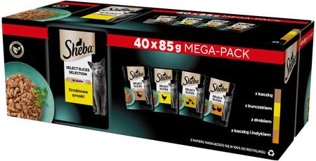 Sheba Selection Select Slices Drobiowe Smaki Mokra Karma Pełnoporcjowa Dla Kota W Sosie 160X85G - zdjęcie 3
