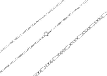 Intergold Srebrny łańcuszek rodowany figaro Próby 925 50 cm - zdjęcie 3