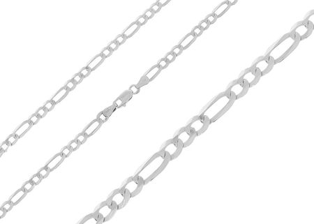 Intergold Srebrny łańcuszek rodowany figaro Próby 925 50 cm - zdjęcie 2