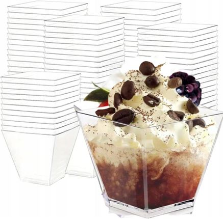 Pucharki kubeczki do deserów kwadratowe Fingerfood 120 ml 50 szt - zdjęcie 3