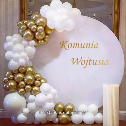 Pokrowiec biały materiał ścianka do zdjęć. Stojak 2m na koło Balony stelaż - zdjęcie 2