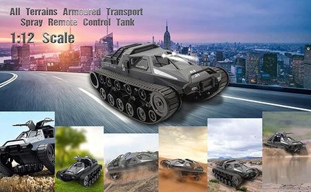Czołg zdalnie sterowany 4WD 1:12 G2062 664B2 szczotkowy kolor szary - zdjęcie 3