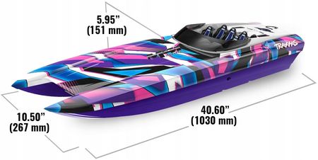 Model łodzi wyścigowej Rc Traxxas M41 Widebody Catamaran Dcb 6S 80km/h+ - zdjęcie 4