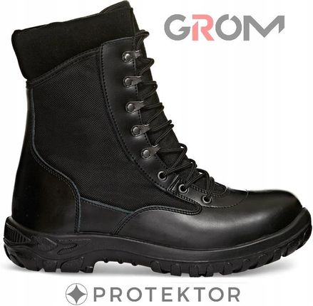 Buty wysokie Grom 01-108742 czarne Protektor - zdjęcie 4