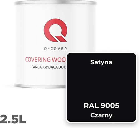 Q-Cover Kryjąca Do Drewna Drzwi Renowacji Osb Mdf Ral 9005 Czarny Satyna 2.5L - zdjęcie 5