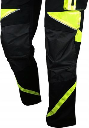 Spodnie Robocze Męskie Bhp Mocne Elastyczne Stretch Spandex Odblaskowe Neon - zdjęcie 4