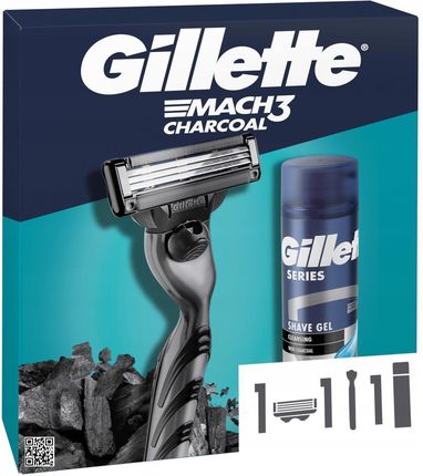 Gillette Mach3 Charcoal Zestaw Upominkowy Dla Mężczyzn - zdjęcie 3