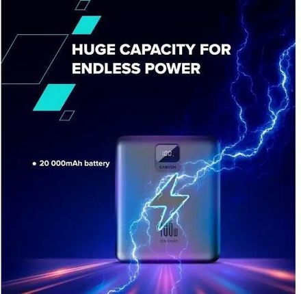 Canyon Pb 2008 Led 20000 Mah Pd100W Qc3 0 Ciemnoszary (CNECPB2008DG) - zdjęcie 2