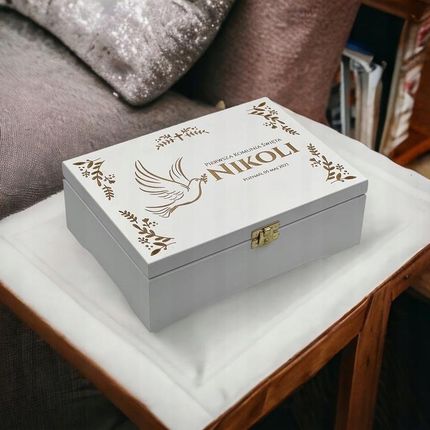 Grawernia24 Prezent Na Komunie Świętą Pamiątka Pudełko +Grawer - zdjęcie 5