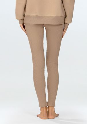 Legginsy Halima CAPPUCCINO BAWEŁNA PRĄŻKI (kolor CAPPUCCINO, rozmiar XL) - zdjęcie 2