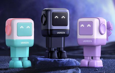 Ugreen Nexode RG Robot GaN, 2x USB-C + USB, 65W różowo - niebieska - zdjęcie 5