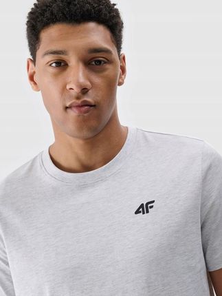 Męski t-shirt basic 4F 4FWMM00TTSHM2256 szary - zdjęcie 2