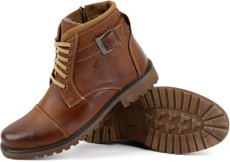 Buty Zimowe Męskie Trzewiki sznurowane 136GT brązowe - zdjęcie 2