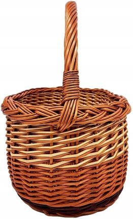 Kosz wiklinowy na zakupy wiklinowy kosz na grzyby przeplatany jasny 41x27x38 cm WIKLINOLANDIA - zdjęcie 4