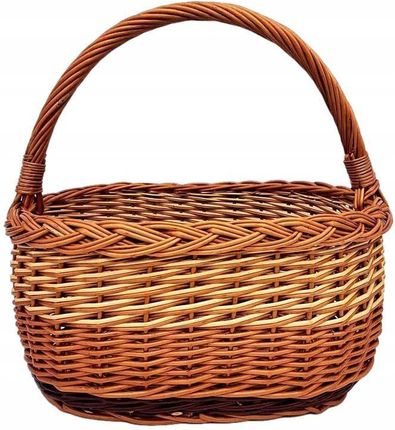 Kosz wiklinowy na zakupy wiklinowy kosz na grzyby przeplatany jasny 41x27x38 cm WIKLINOLANDIA - zdjęcie 6
