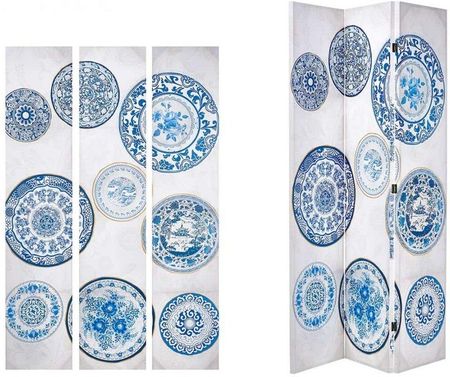 Gift Decor Emaga Parawan Niebieski Biały Płótno 122x2,5x180 Talerz - zdjęcie 2