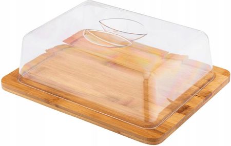 Altom Design Deska Z Kloszem Patera Do Serów Ciasta Bambusowa 25X19.5X7.5Cm - zdjęcie 5