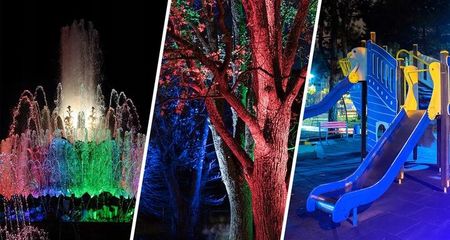 Decorya Mocna Zewnętrzna Kolorowa Lampa Rgb Naświetlacz Halogen Z Pilotem Ip66 20W 2525 - zdjęcie 5