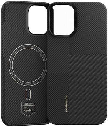 Benks Etui Montage Magnetic Armor Air Kevlar Pc Frame 600D Do Iphone 16 Plus Czarny - zdjęcie 3