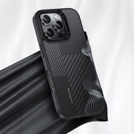 Benks Etui Montage Magnetic Armor Pro Kevlar Metal Frame 600D Do Iphone 16 Plus Czarny - zdjęcie 3
