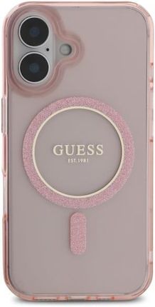 Guess Guhmp16Shfgerep Iphone 16 6 1 Różowy Pink Hardcase Iml Glitter Circle Magsafe - zdjęcie 2