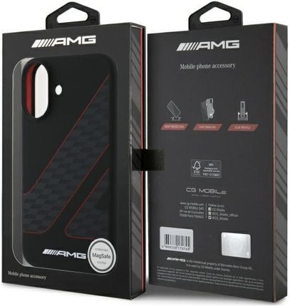 Mercedes Amg Amhmp16S2Scfr Iphone 16 6 1 Czarny Black Hardcase Checkered Flag Pattern Magsafe - zdjęcie 3