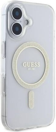 Guess Guhmp16Mhfgeret Iphone 16 Plus 6 7 Quot Transparent Hardcase Iml Glitter Circle Magsafe - zdjęcie 4