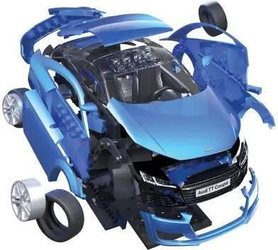 Airfix Samochód Quickbuild Audi Tt Coupe Blue J6054 - zdjęcie 2
