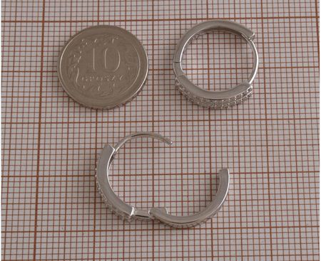 Kolczyki srebrne Koła 17 mm z dwoma rzędami cyrkonii k3732 2,6g. - zdjęcie 2
