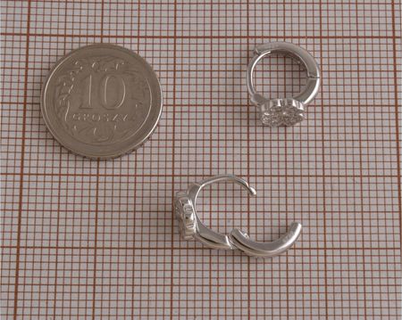Kolczyki srebrne 925 małe Koła z koniczynkami k3733 1,6g. - zdjęcie 2
