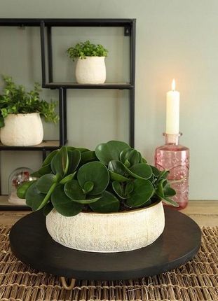 Deko Doniczka Osłonka Ceramiczna Na Kwiaty Biało Złota 8cm - zdjęcie 3