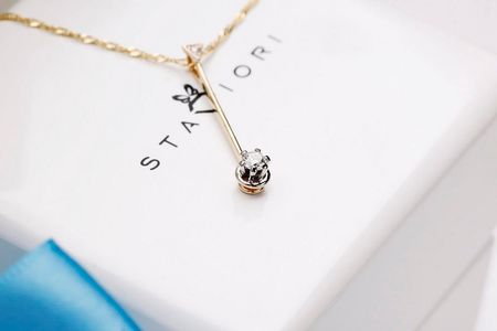 Złoty wisiorek WXD1593 - Diament - zdjęcie 2