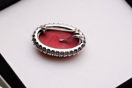 Srebrna broszka RDM4397 - Markazyty - zdjęcie 2