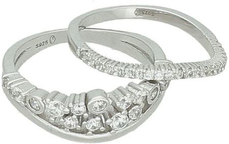 Diament Pierścionek trzy obrączki próba 925, DIA-PRS-7160-925 - zdjęcie 2