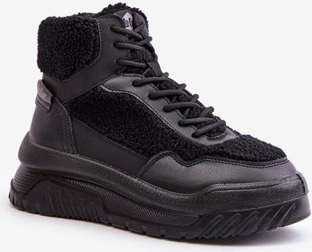 Sneakersy Na Platformie Baranek Lee Cooper LCJ-24-47-3145 Czarne 36 - zdjęcie 3