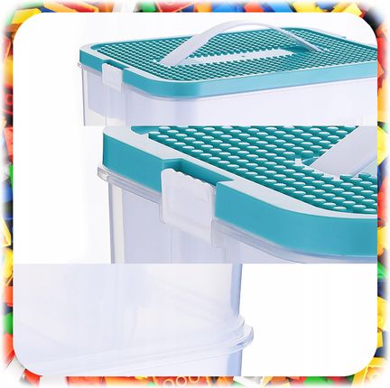 Pojemnik Na Klocki Lego 3-Piętrowy Warstwowy Organizer Z Przegródkami 18L - zdjęcie 4