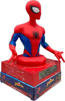 Lampka Nocna 3D Spiderman Budzik Zegar Czas Data Kids Spd3621 - zdjęcie 2