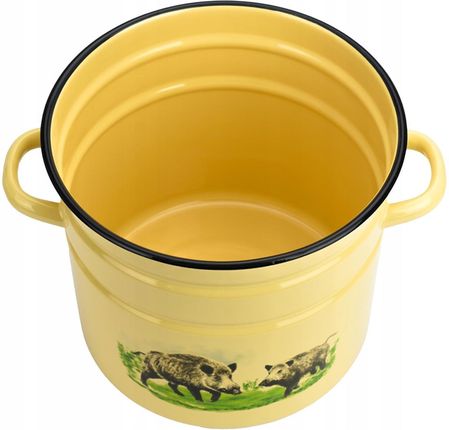 Garnek emaliowany zdobiony Dzik 22 cm 12 l - zdjęcie 2