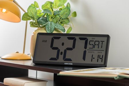 Karlsson Zegar Ścienny Stołowy Retro Lcd Czarny (Ka6020Bk) - zdjęcie 2