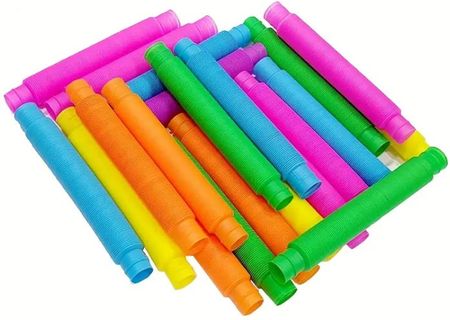 Rurki Pop Tube Sensoryczne Rury Gniotki Antystresowe Zabawka Zestaw 7 sztuk - zdjęcie 3