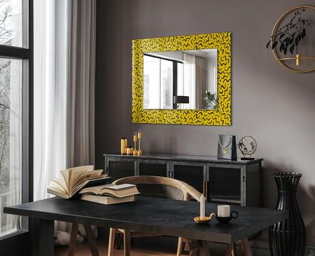 Tulup Lustro Ścienne Dekoracyjne Żółty Wzór Abstrakcyjny 80X60 Cm - zdjęcie 2